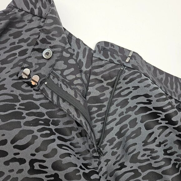 Equipment Animal Print Flare Pants In Black Women's 12 Silk Relaxed Boho Party - Picture 4 of 9